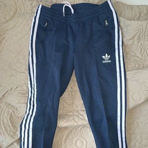 Navy Blue 3 Stripes Adidas Pants